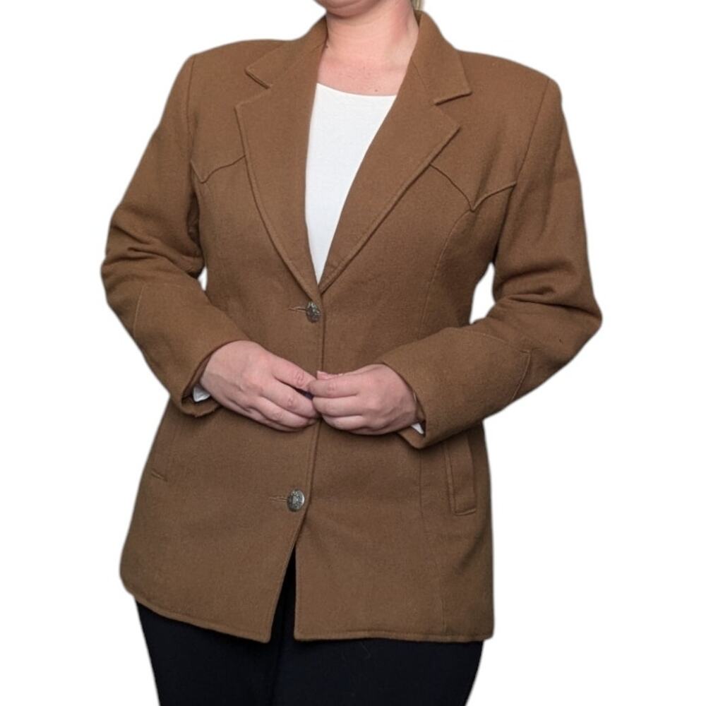 Vintage Pioneer Wear Western Wool Blazer Jacket Southwestern Womens Large Coat